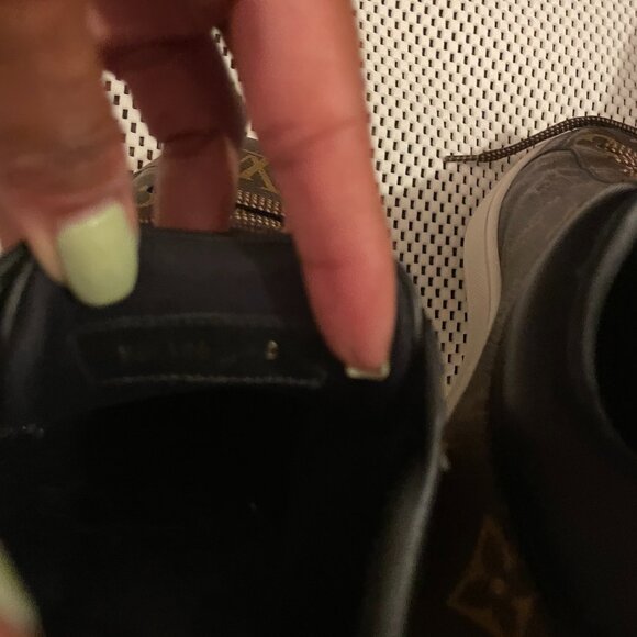 ✨Louis Vuitton Brown Monogram Canvas And Leather Frontrow Sneakers Size … - Picture 5 of 6